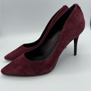Kendall + Kylie Suede Pointed‎ Toe Stiletto Heels Burgundy Size 7M